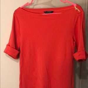 Coral Lauren by Ralph Lauren Boat Neck Top